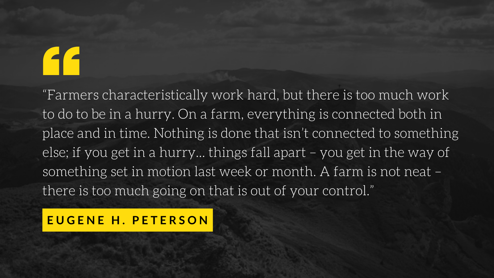 Even In A Chaotic Year, Resist The Urge To Hurry